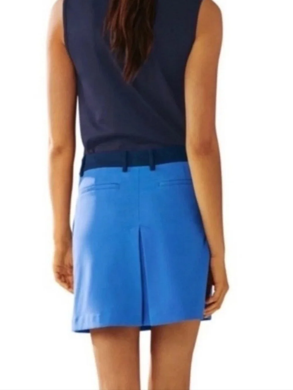 Tory Burch Sport Tech Twill Golf Skort Royal Blue Women's Size L Activewear
